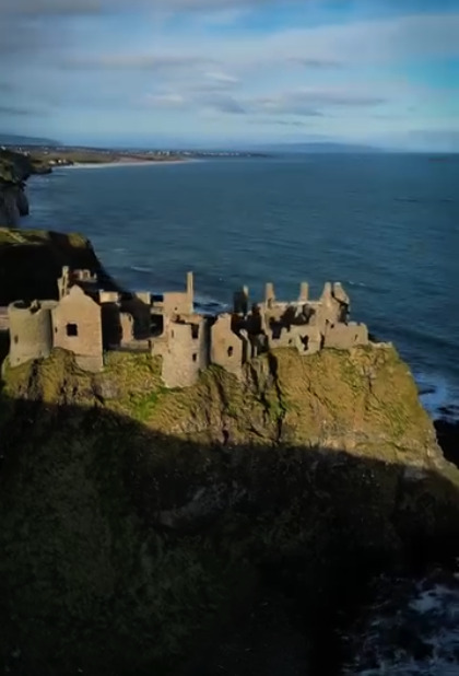 Aerial view of Dunluce Castle