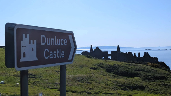 Dunluce Castle visitor sign
